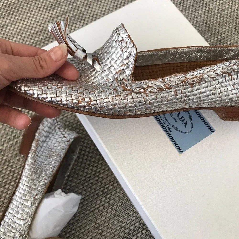 PRADA Silver Loafers - Picture 5 of 14
